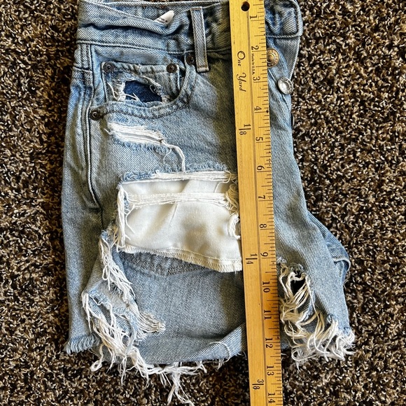American Eagle Outfitters Distressed Blue Denim Shorts - Picture 6 of 6